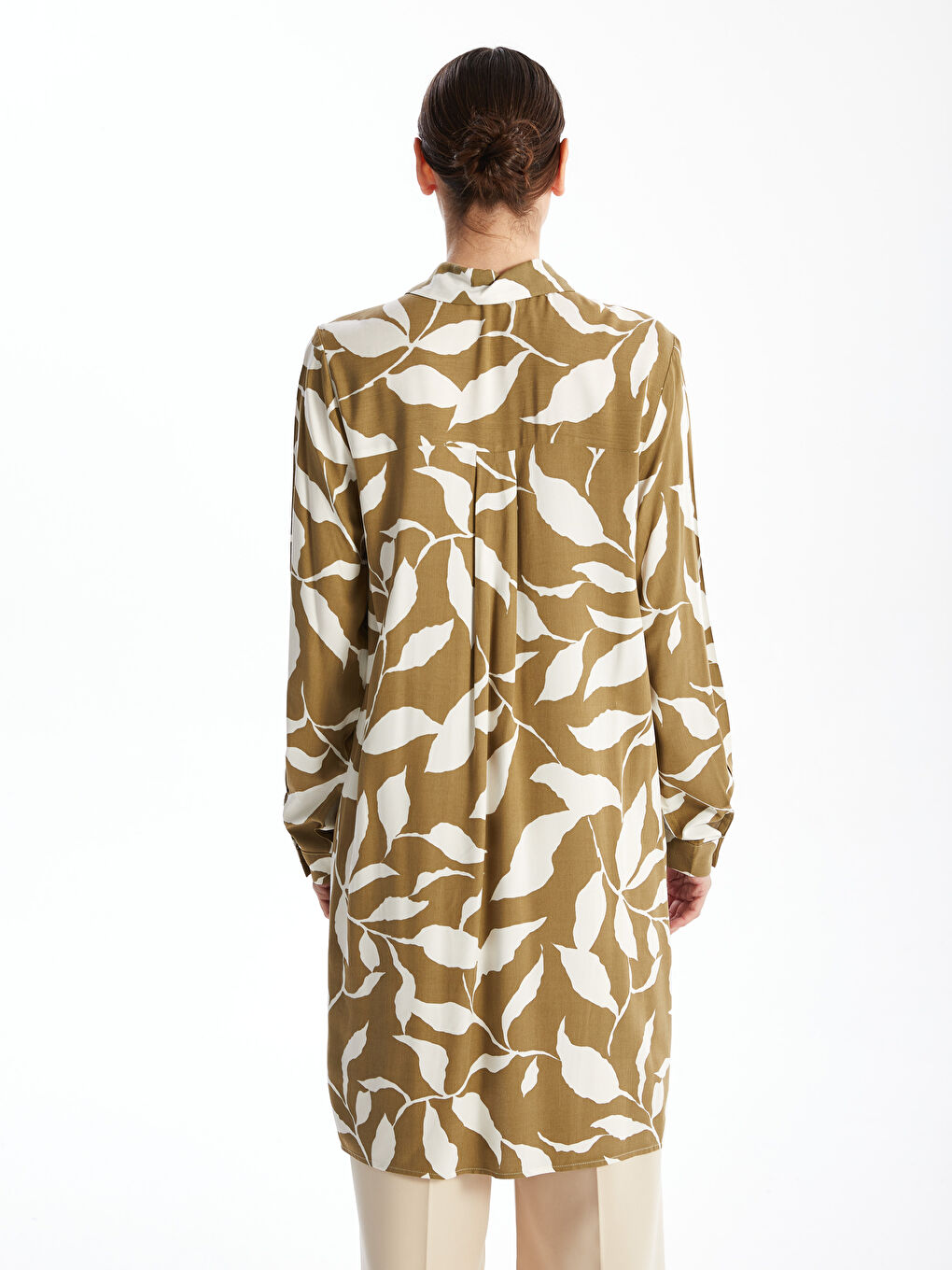 Patterned Women's Shirt Tunic -W4AP48Z8-SWD