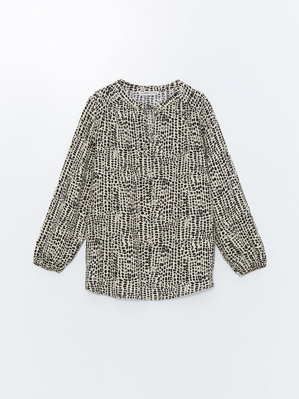 Tie Neck Patterned Women's Blouse-4