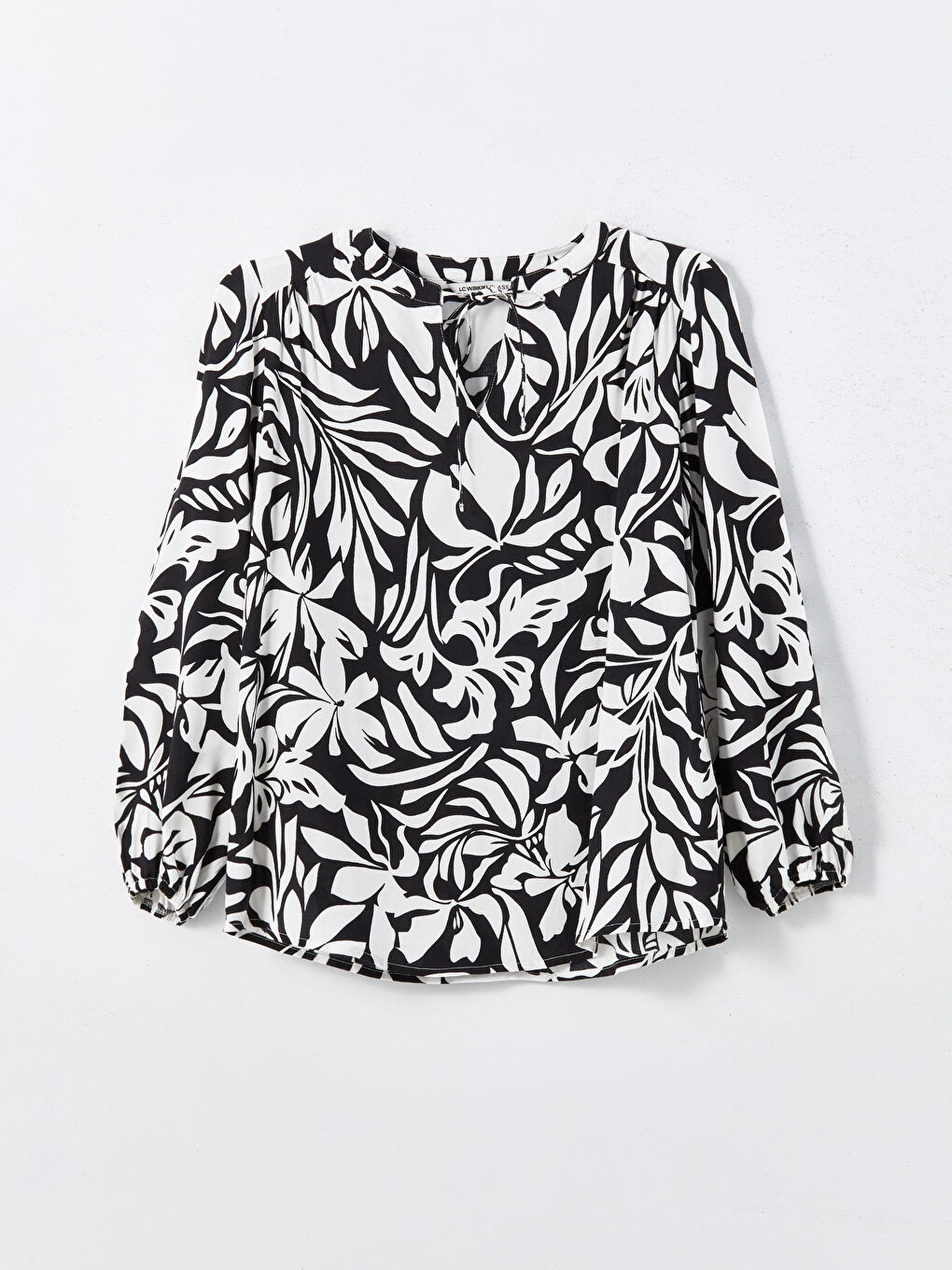 Tie Neck Patterned Women's Blouse-4