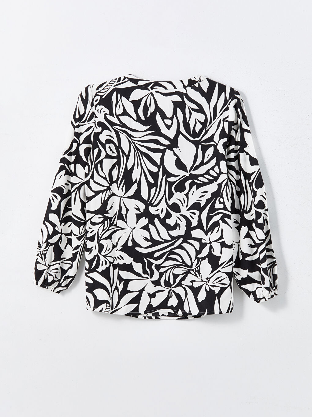 Tie Neck Patterned Women's Blouse-5