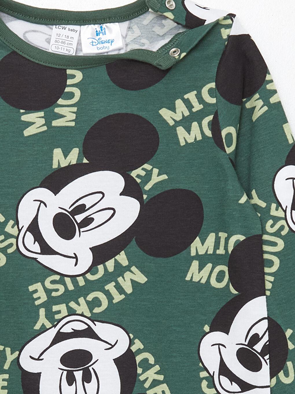 Lot de 2 Combinaisons Bébé Garçon Mickey Mouse Imprimé à Manches Longues Col Rond-5