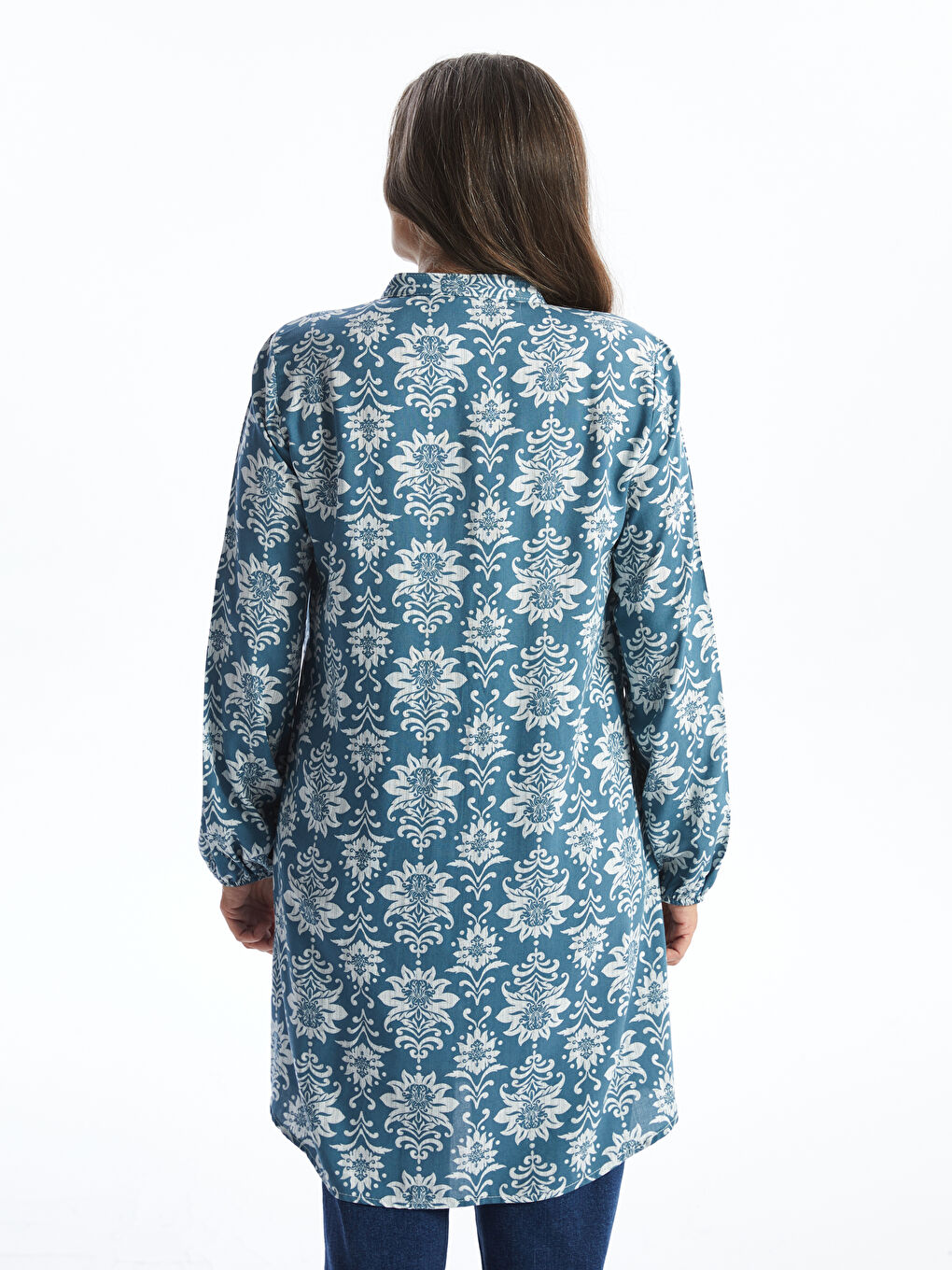 Crew Neck Patterned Women's Tunic -W4AP78Z8-LS3