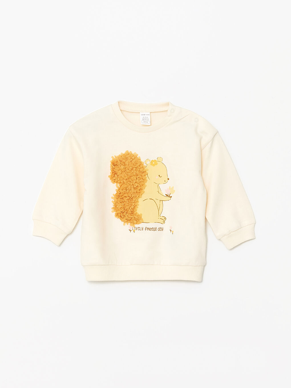 LCW baby Rundhalsausschnitt Langarm Bedrucktes Baby Mädchen Sweatshirt und Strumpfhosen 2er-Pack Set -W4AP89Z1-FDL