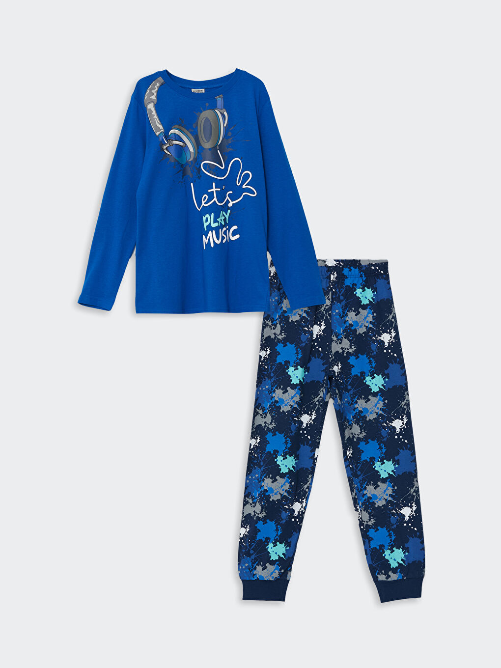 LCW Kids Bisiklet Yaka Erkek Çocuk Pijama Takımı -W4AP92Z4-HGU