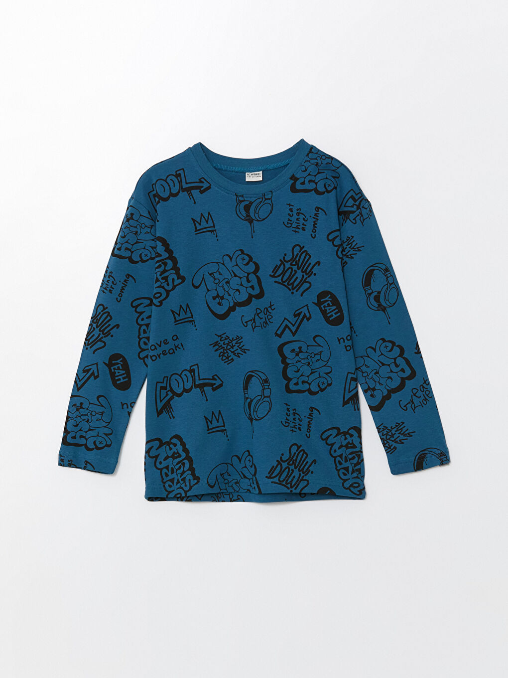 طقم بيجامة للأولاد بياقة دائرية-1