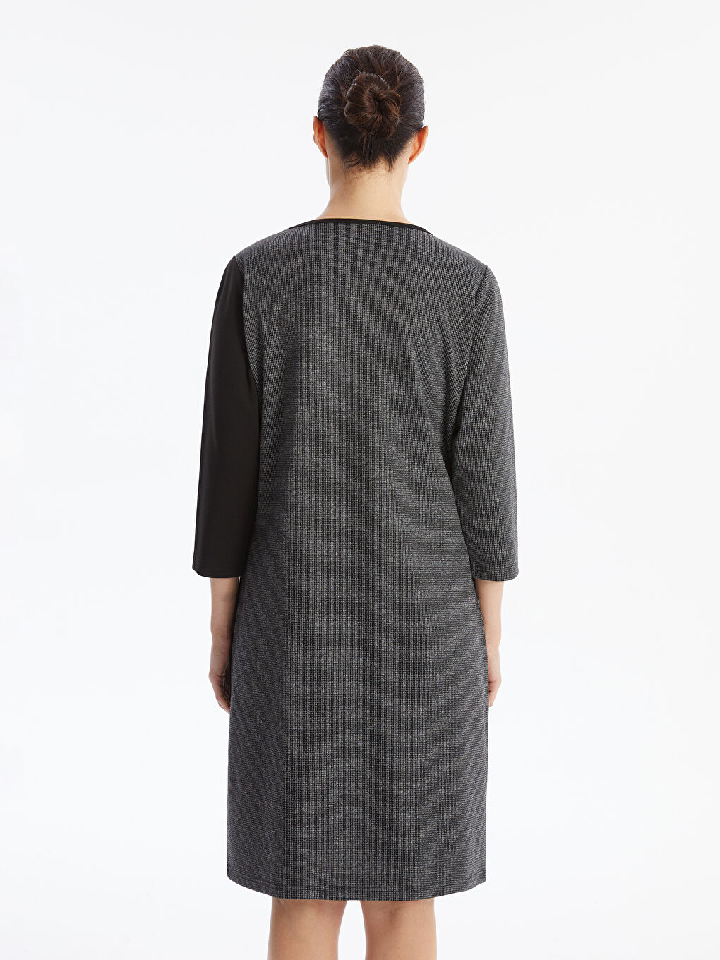 LCW Grace Crew Neck Plaid Women's Dress -W4AQ23Z8-MKK