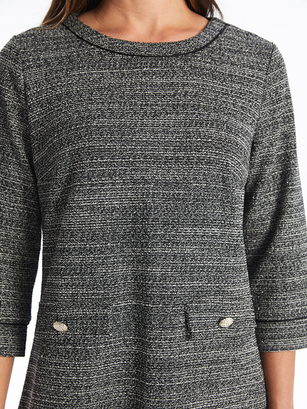 LC Waikiki Crew Neck Patterned Women's Dress -W4AQ31Z8-MHS