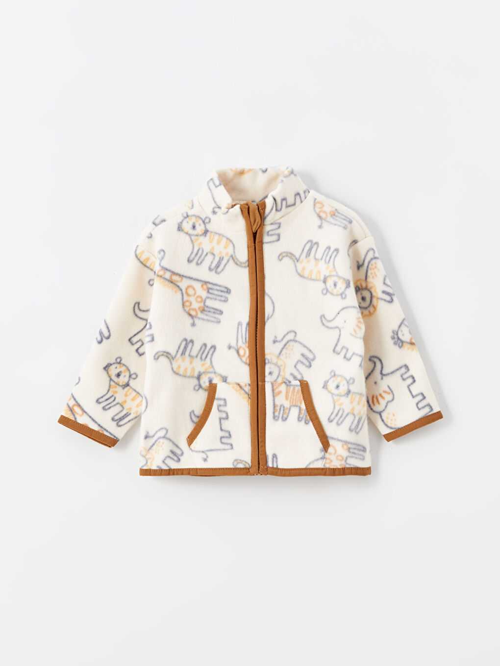 Bej Dik Yaka Erkek Bebek Hırka