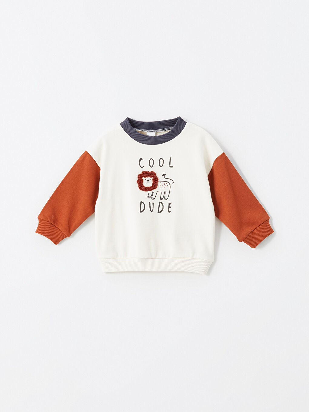 LCW baby Açık Bej Bisiklet Uzun Kollu Baskılı Erkek Bebek Sweatshirt ve Eşofman Alt 2'li Takım - 1