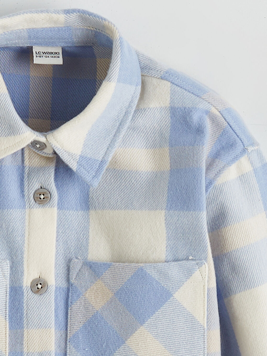 Mavi Ekose Kız Çocuk Gömlek Ceket-1