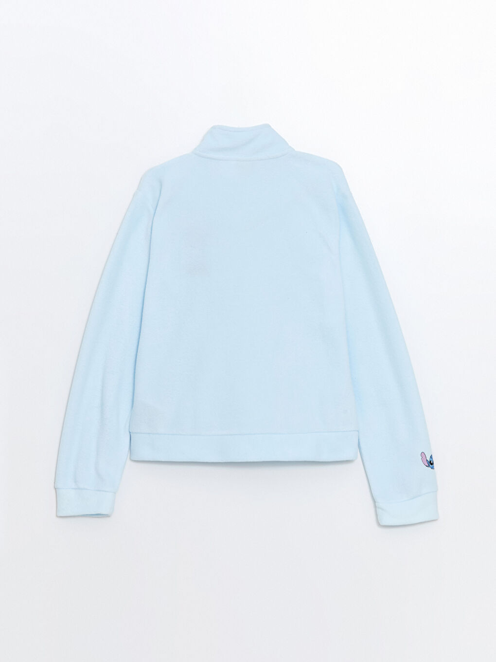 LCW Kids Açık Mavi Stitch Baskılı Polar Kız Çocuk Fermuarlı Sweatshirt - 2