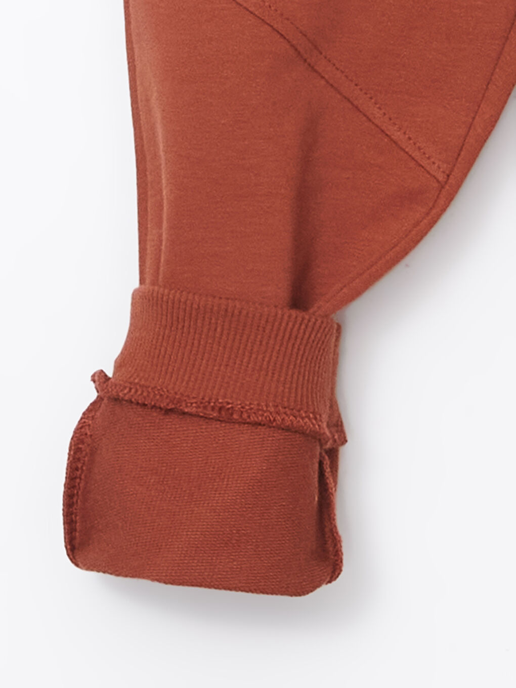 Kahverengi Beli Lastikli Basic Erkek Bebek Jogger Eşofman Alt-1