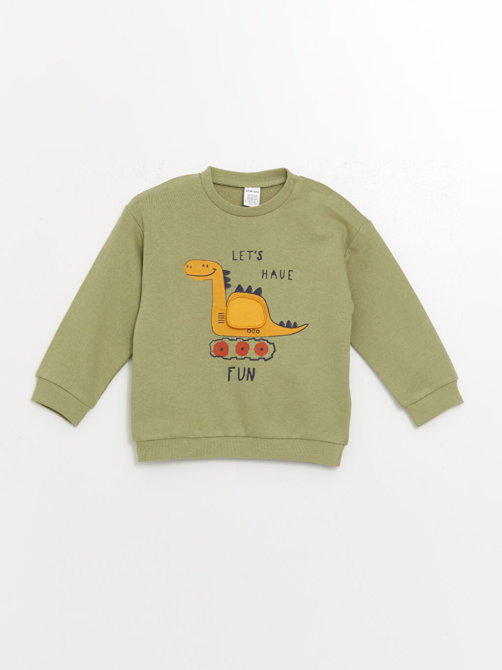 LCW baby Yeşil Bisiklet Yaka Uzun Kollu Baskılı Erkek Bebek Sweatshirt ve Eşofman Alt 2'li Takım - 2