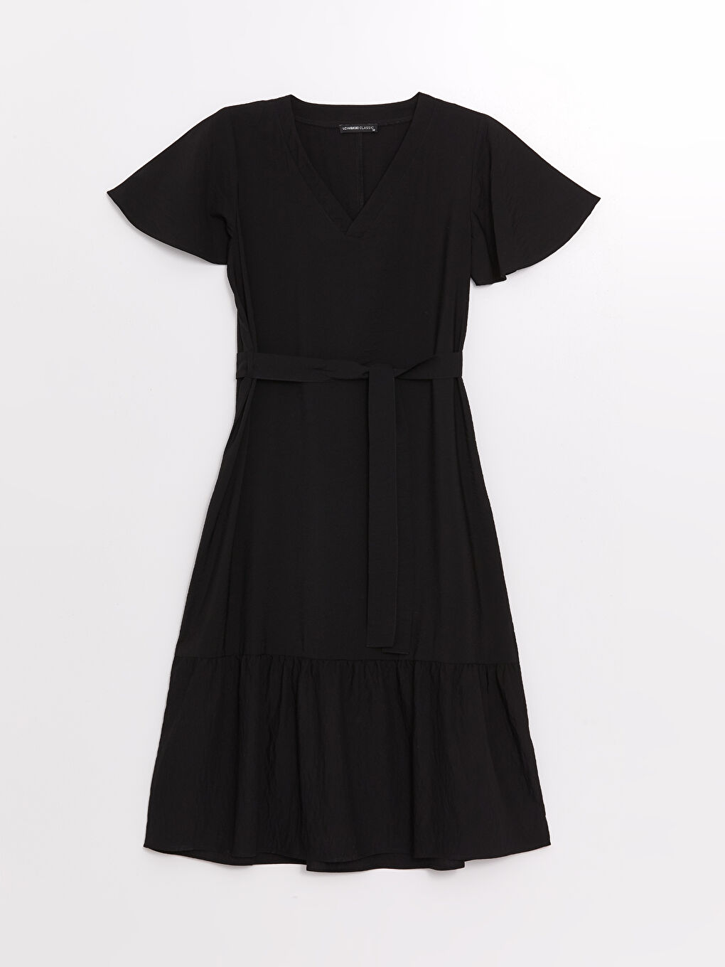 LC Waikiki V Neck Plain Short Sleeve Women's Dress -W4AR04Z8-CVL