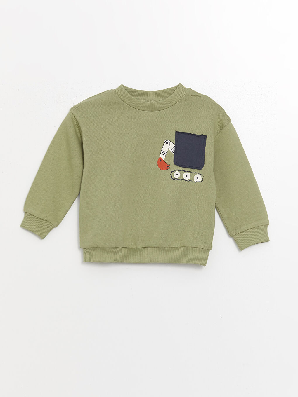 LCW baby Yeşil Bisiklet Yaka Baskılı Erkek Bebek Sweatshirt ve Eşofman Alt 2'li Takım - 1