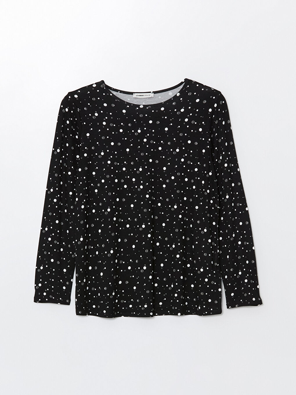 Crew Neck Patterned Women's T-Shirt -W4AR43Z8-SW6