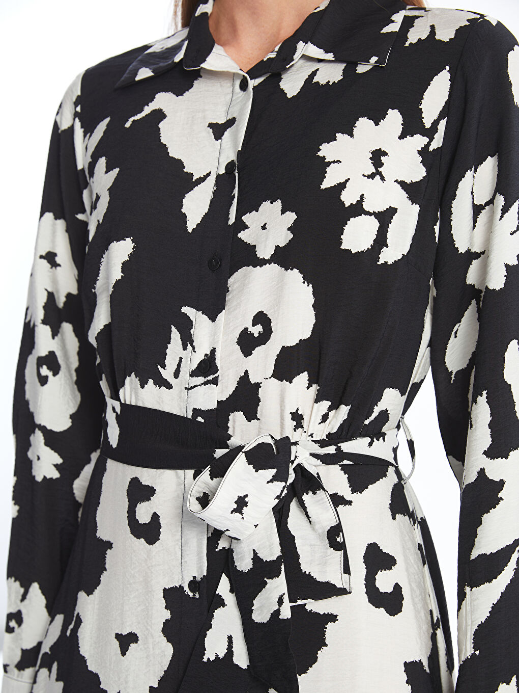 Patterned Women's Shirt Dress-2