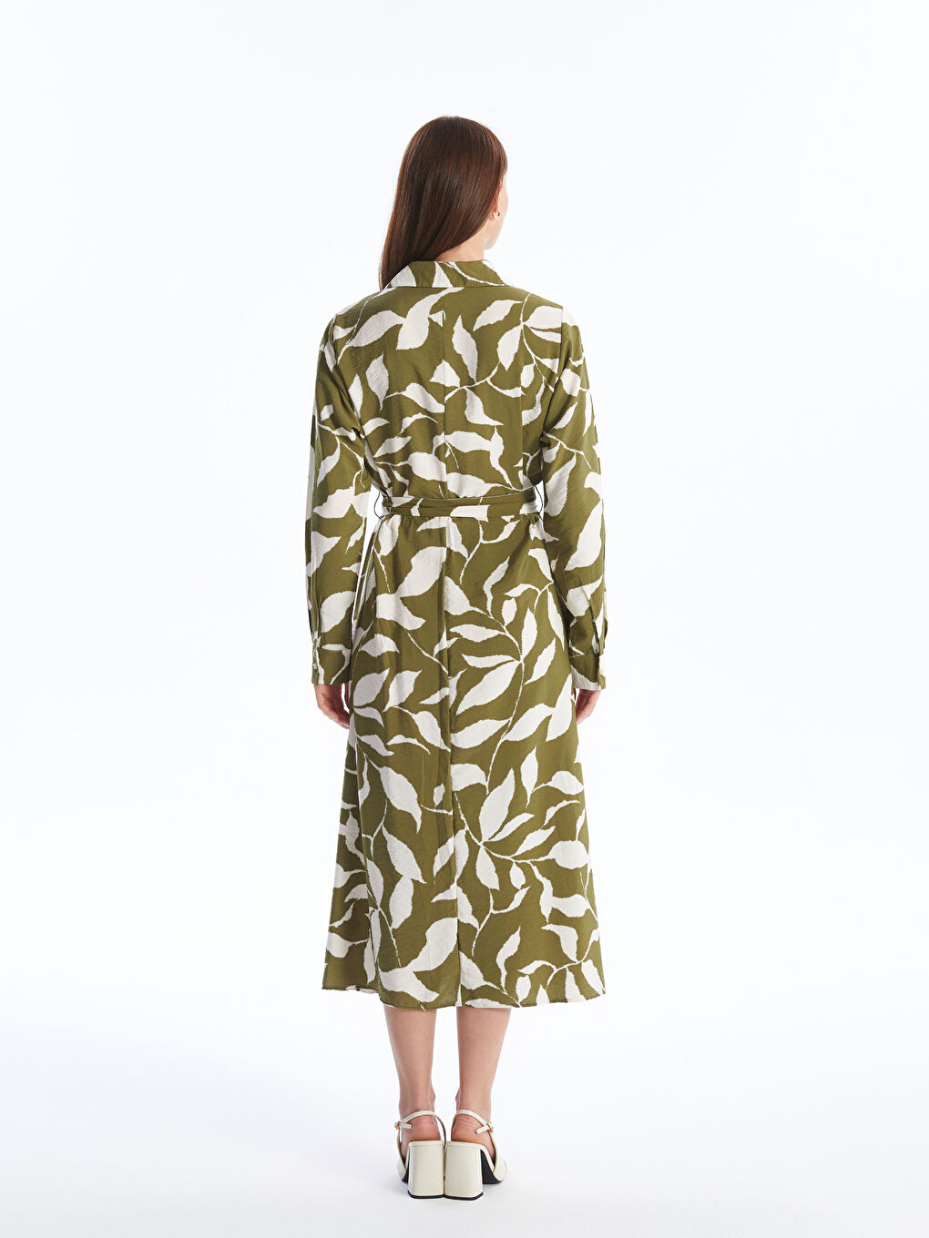 LCWAIKIKI Classic Patterned Long Sleeve Women's Shirt Dress -W4AR46Z8-LRR
