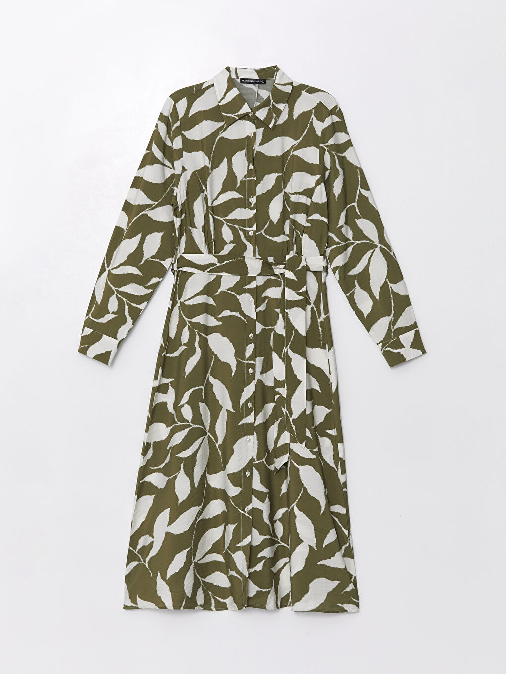 LCWAIKIKI Classic Patterned Long Sleeve Women's Shirt Dress -W4AR46Z8-LRR