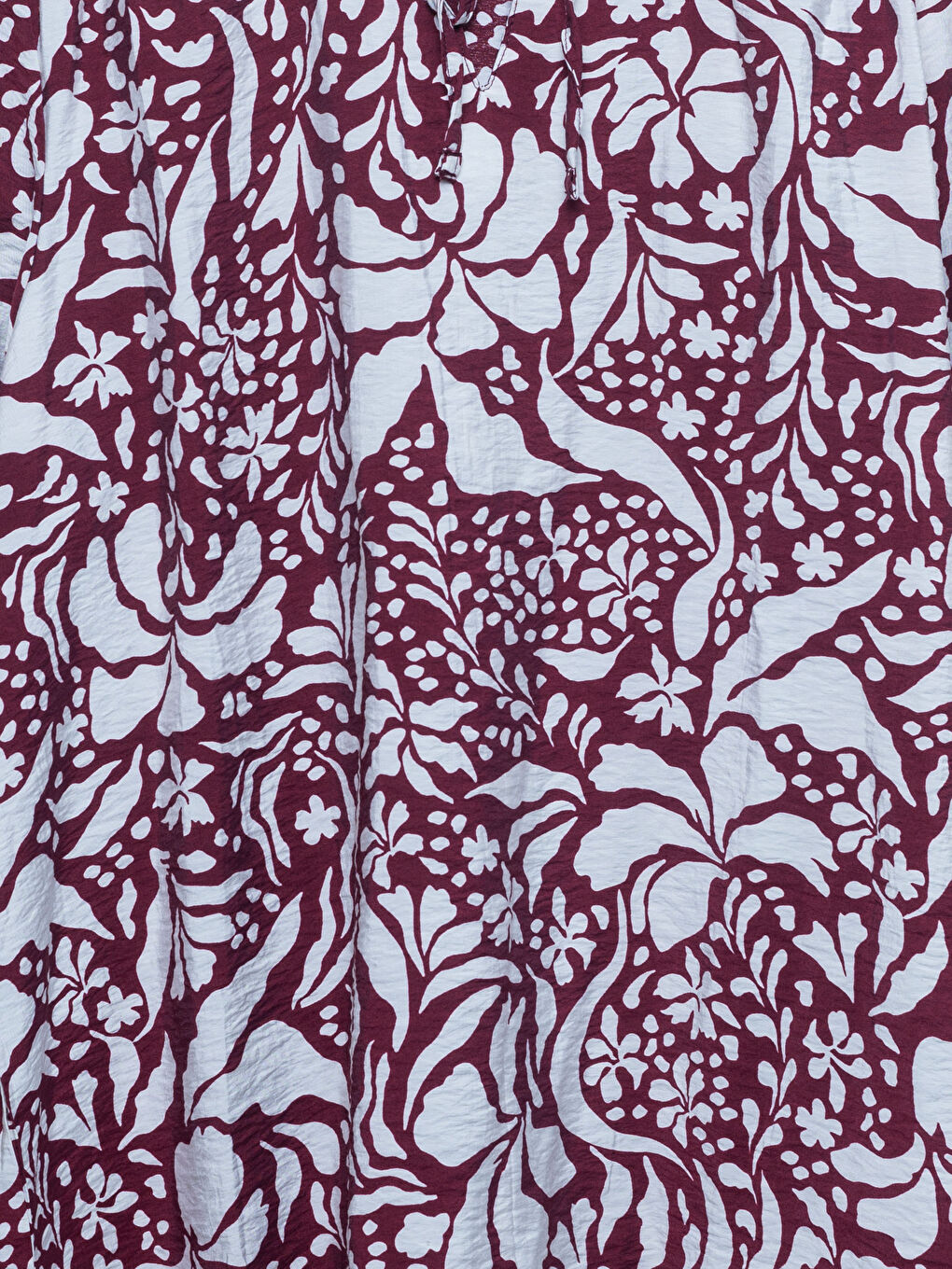 Tie Neck Patterned Long Sleeve Women's Blouse-2