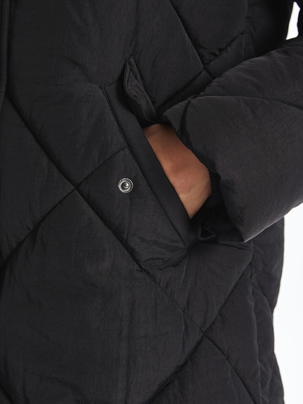 Geacă Matlasată cu Glugă pentru Femei-2