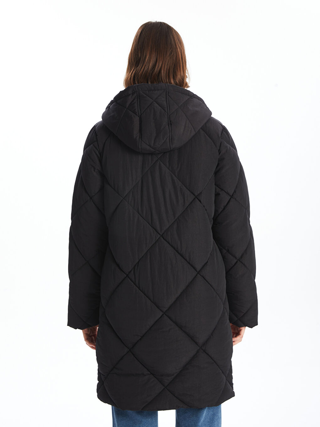 Geacă Matlasată cu Glugă pentru Femei-4