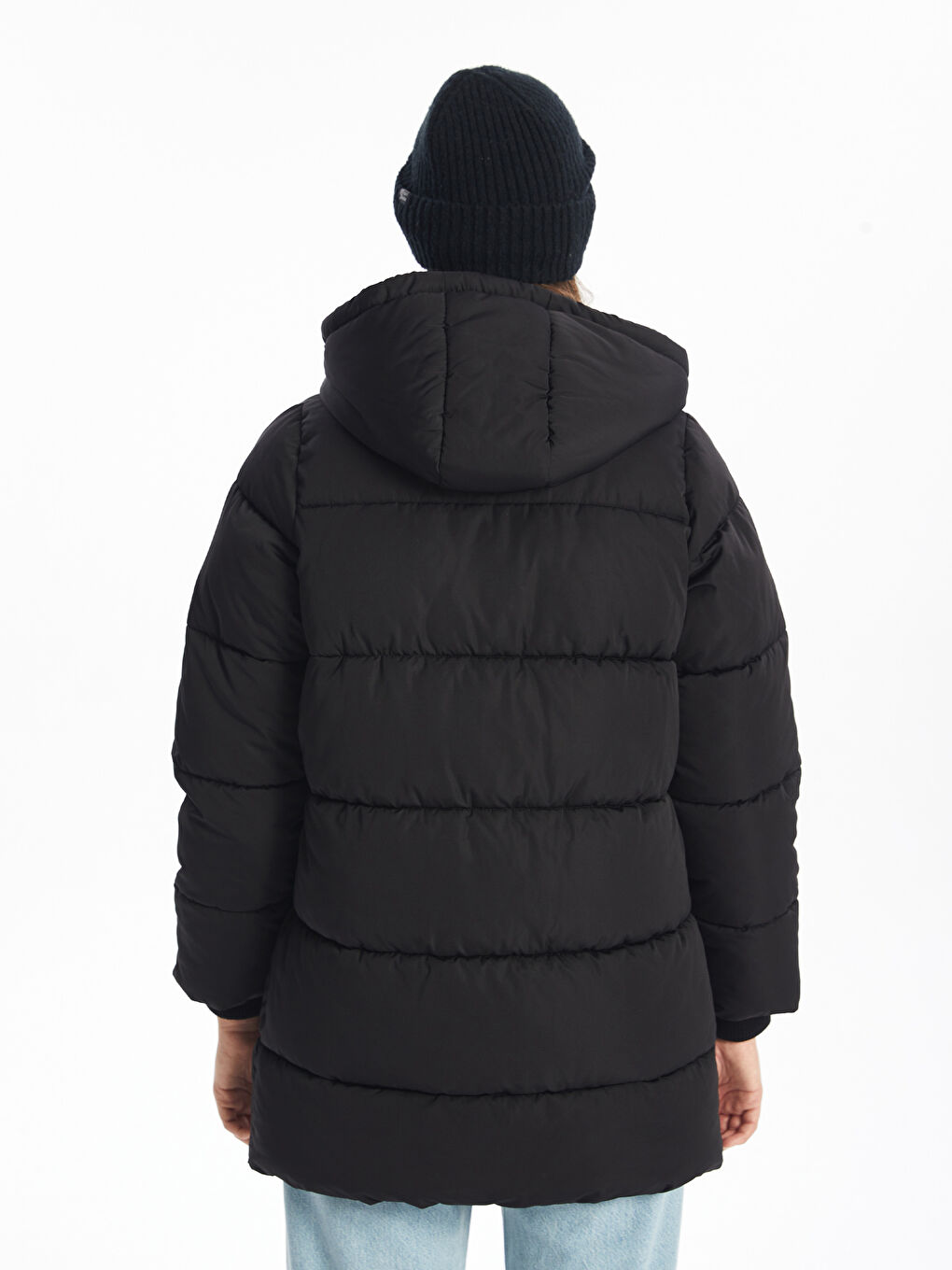 Geacă Matlasată cu Glugă pentru Femei-4