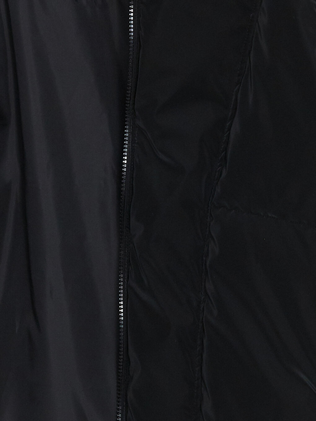 Funnel Neck Oversize Faux Leather Women's Puffer Coat-6