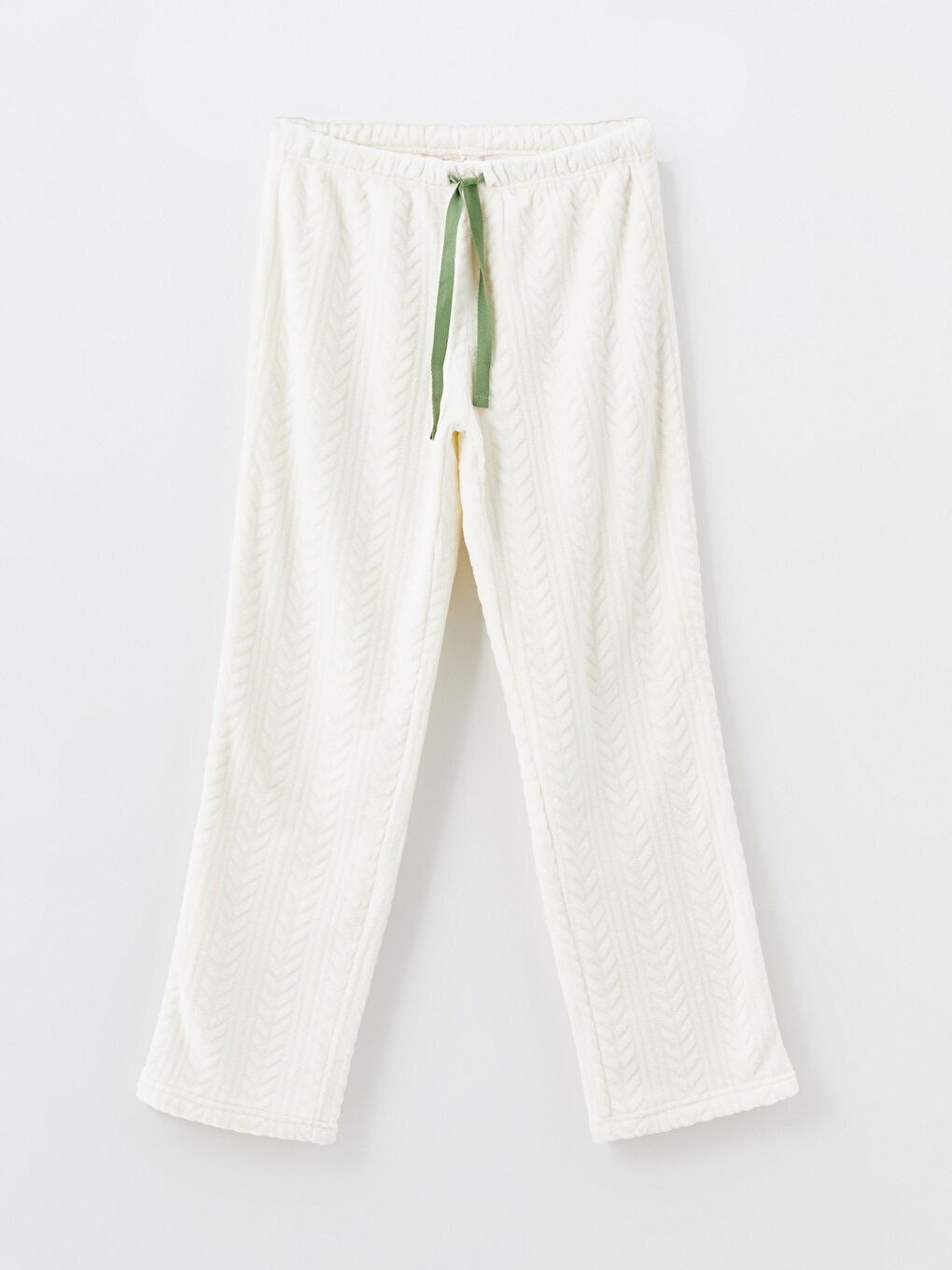 LCW DREAM Bisiklet Yaka Nakışlı Kadın Pelüş Pijama Takımı -W4AS04Z8-FDU