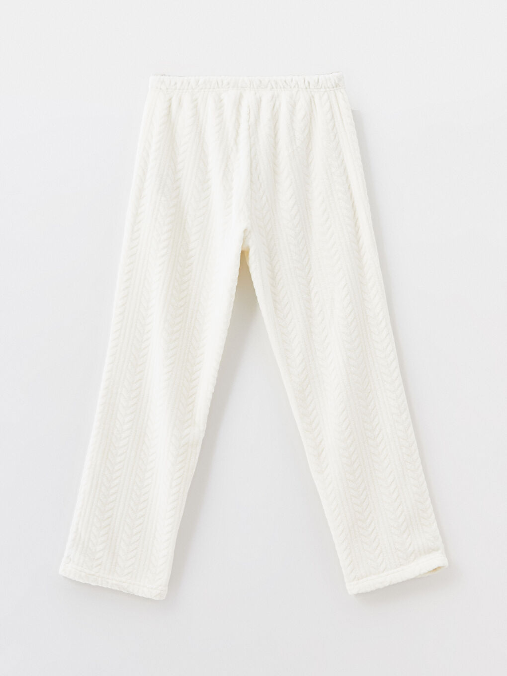 LCW DREAM Bisiklet Yaka Nakışlı Kadın Pelüş Pijama Takımı -W4AS04Z8-FDU