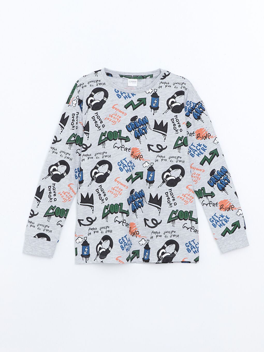 LCW Kids Gri Bisiklet Yaka Erkek Çocuk Pijama Takımı 2'li - 4