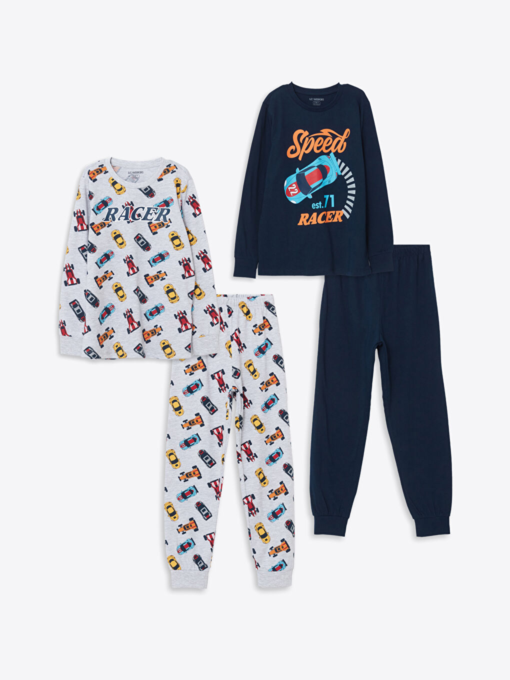 LCW Kids Lacivert Bisiklet Yaka Erkek Çocuk Pijama Takımı 2'li