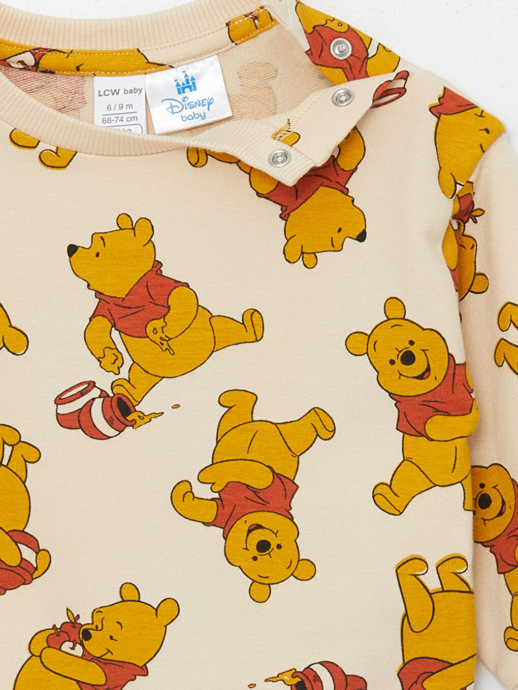 LC Waikiki Crew Neck Long Sleeve Winnie the Pooh Printed Baby Boys' Sweatshirt and Sweatpants 2 Pack Set -W4AS77Z1-LRA