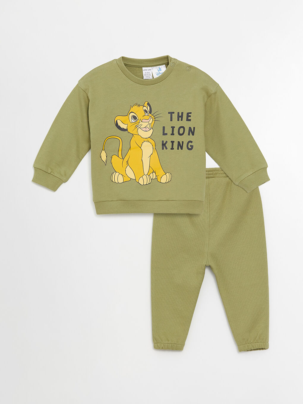 Crew Neck Long Sleeve Lion King Printed Baby Boy Sweatshirt and Tracksuit Bottom 2-Pack Set -W4AS80Z1-GFJ