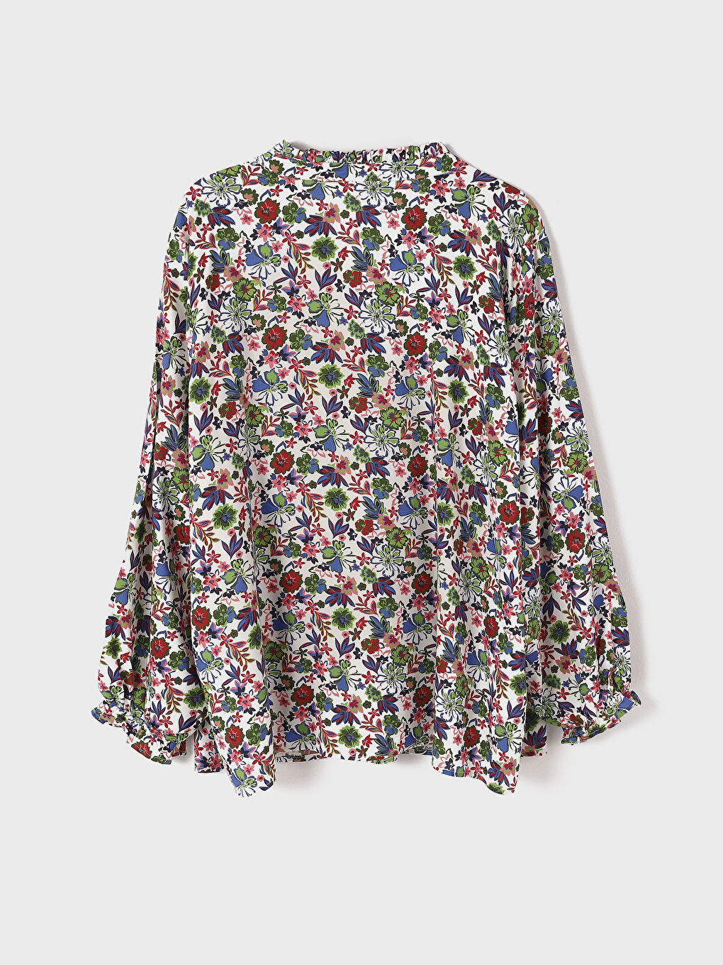 Tie Neck Floral Women's Blouse-1