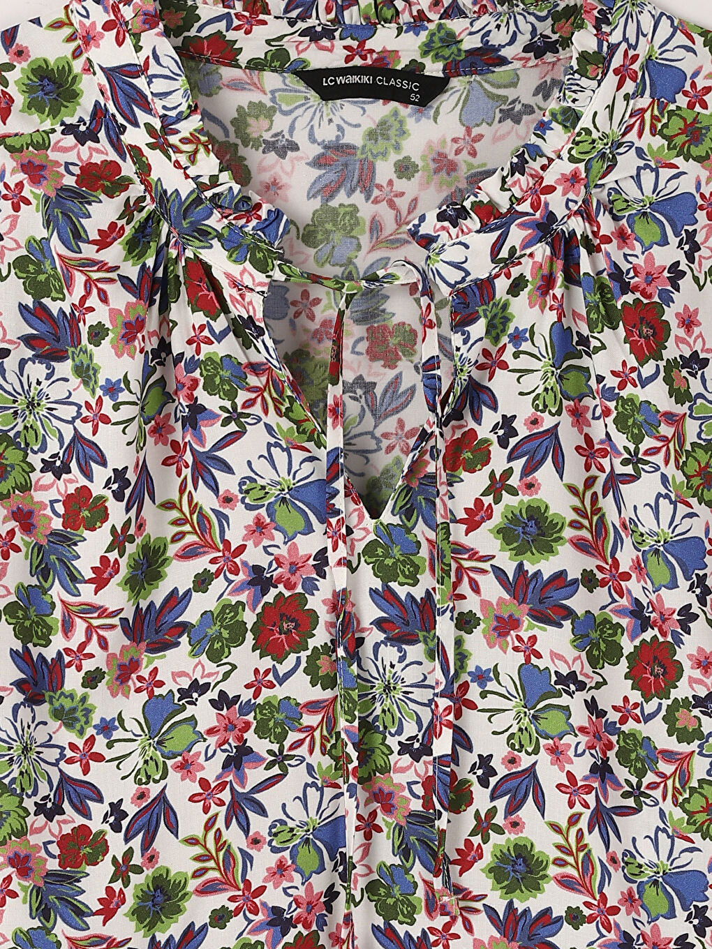 Tie Neck Floral Women's Blouse-2