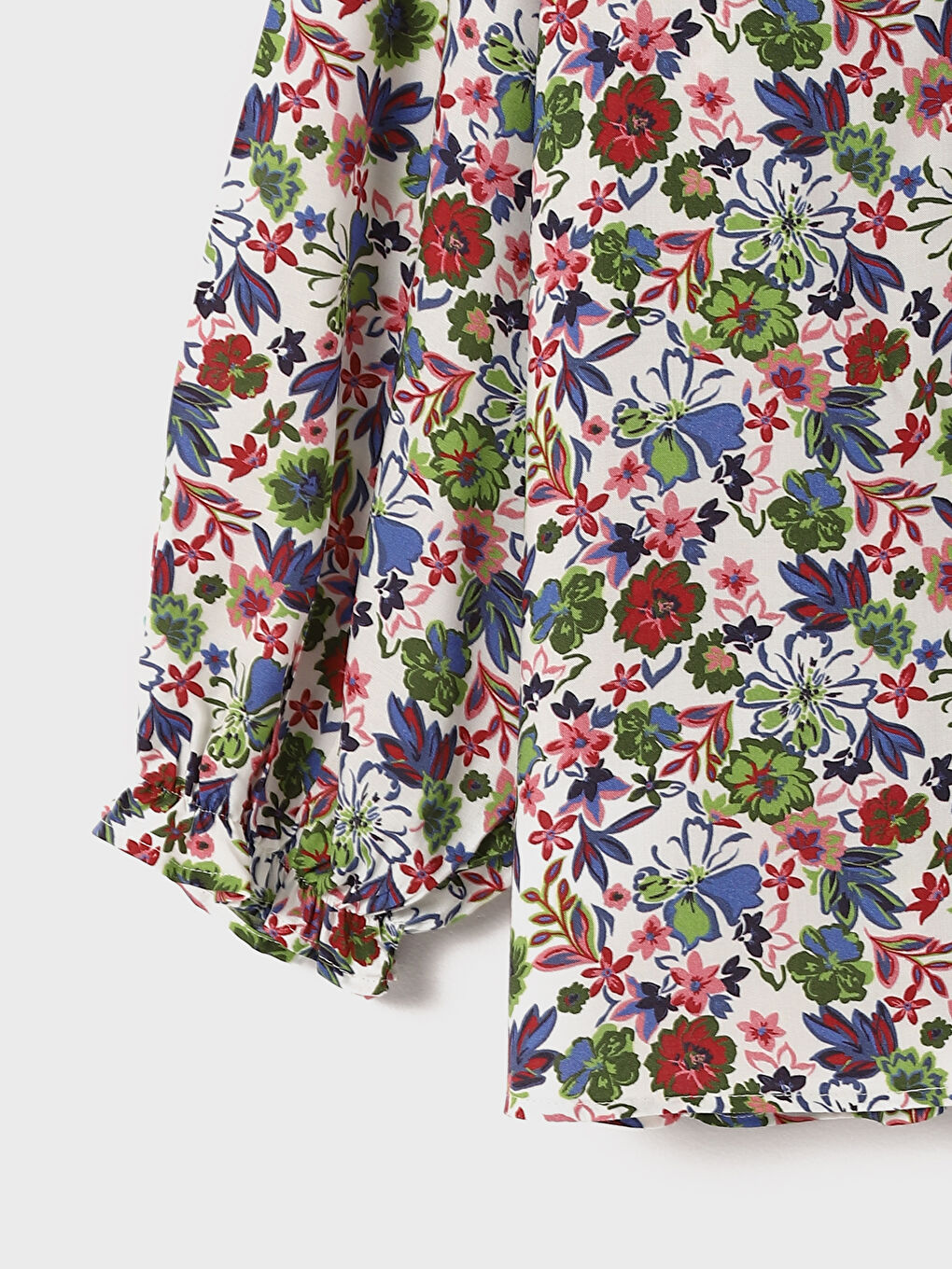 Tie Neck Floral Women's Blouse-3