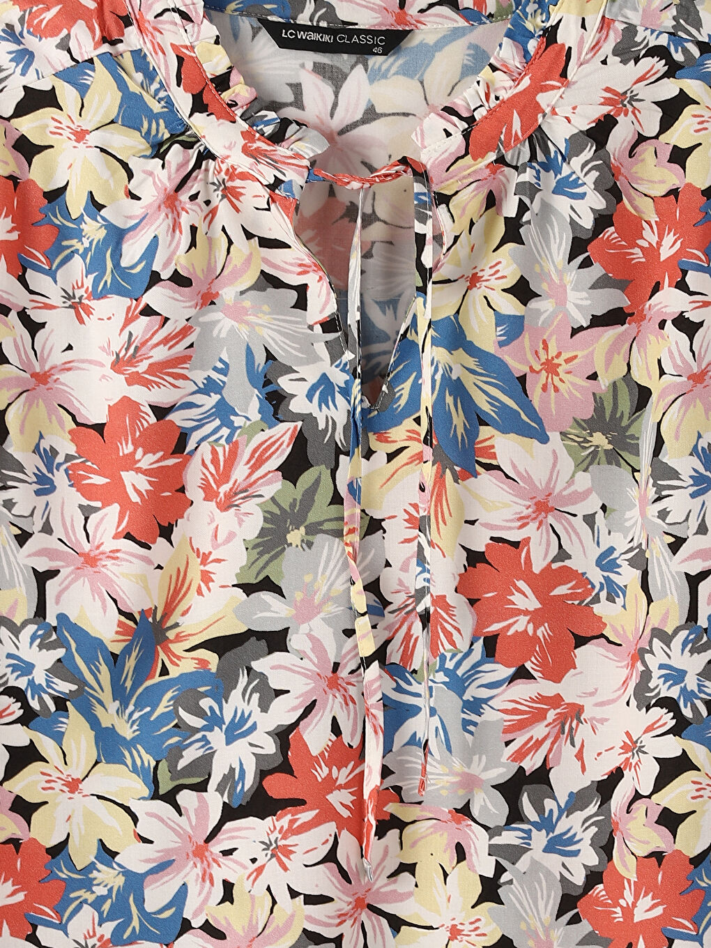 Tie Neck Floral Women's Blouse-7