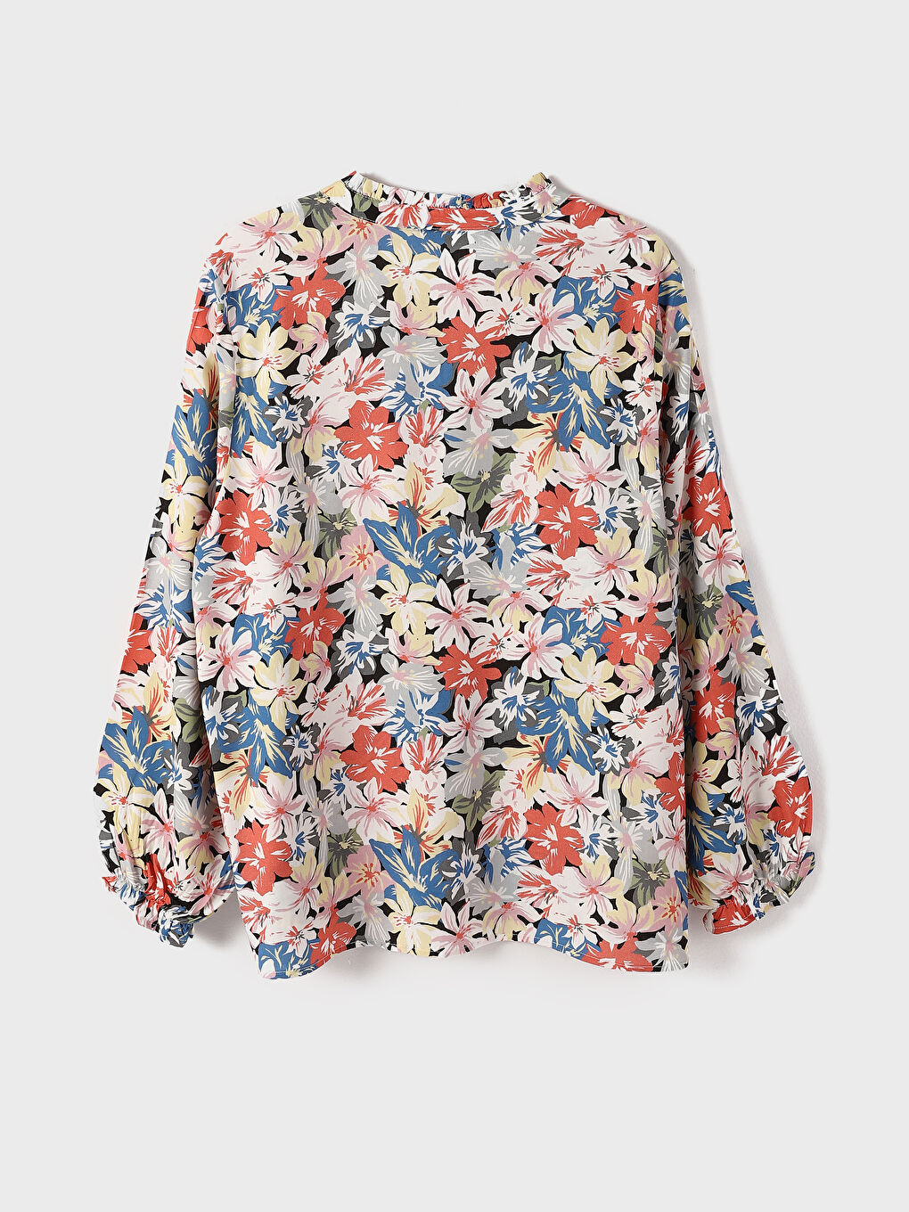 Tie Neck Floral Women's Blouse-5