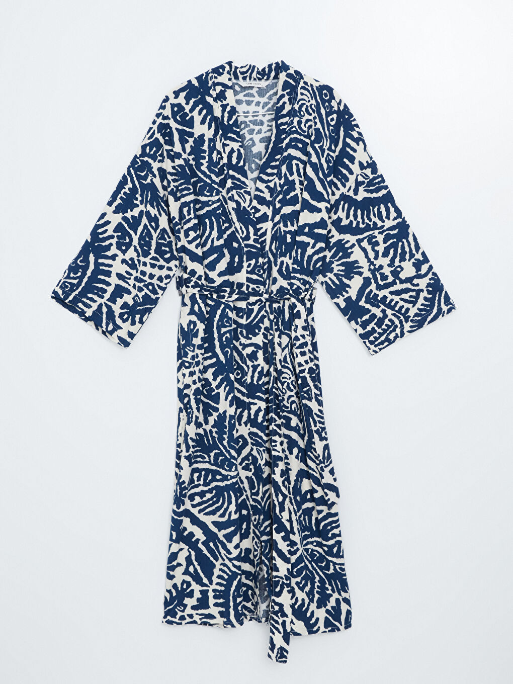Shawl Collar Patterned Women's Kimono-4