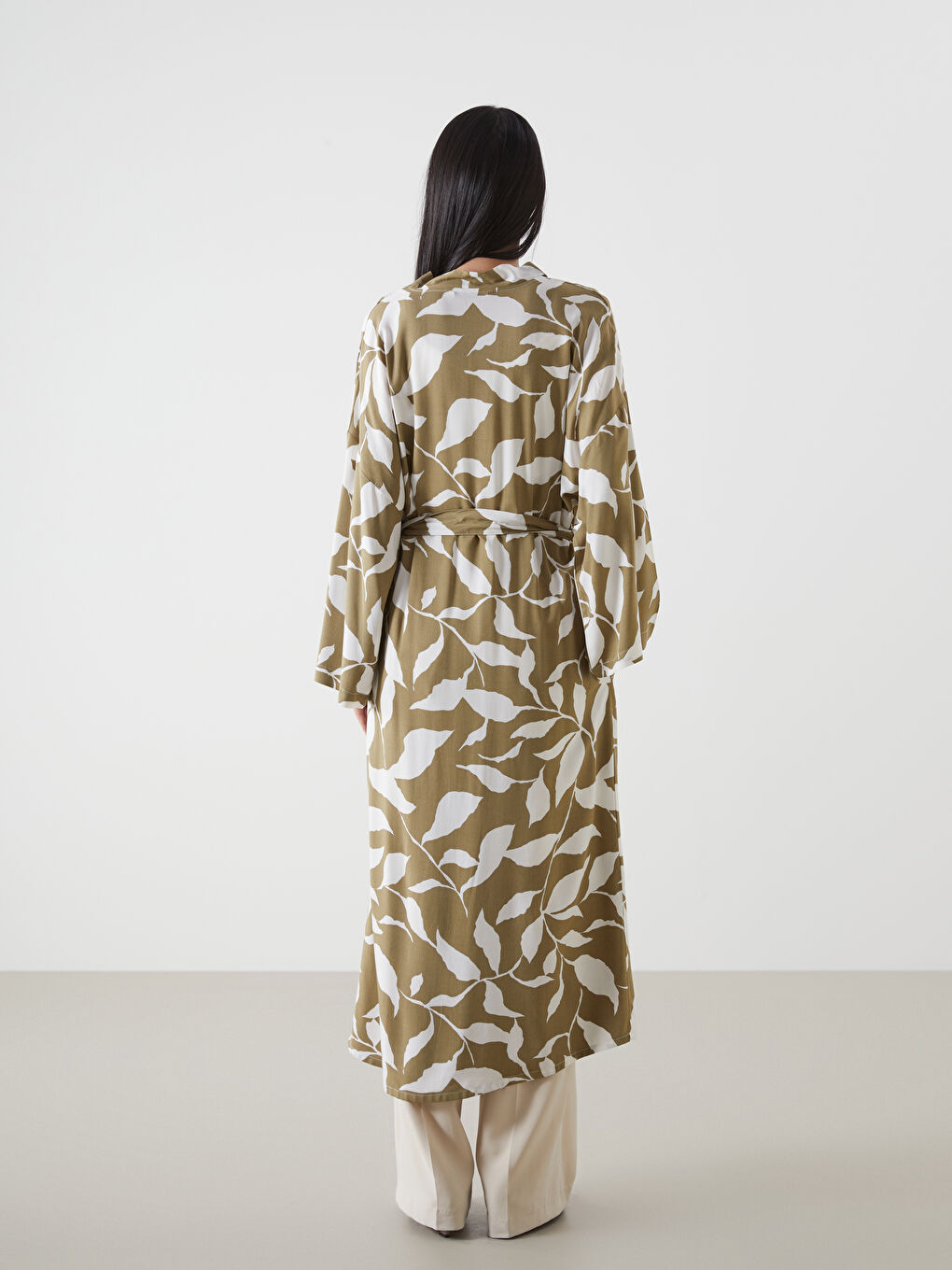 Shawl Collar Patterned Women's Kimono-3