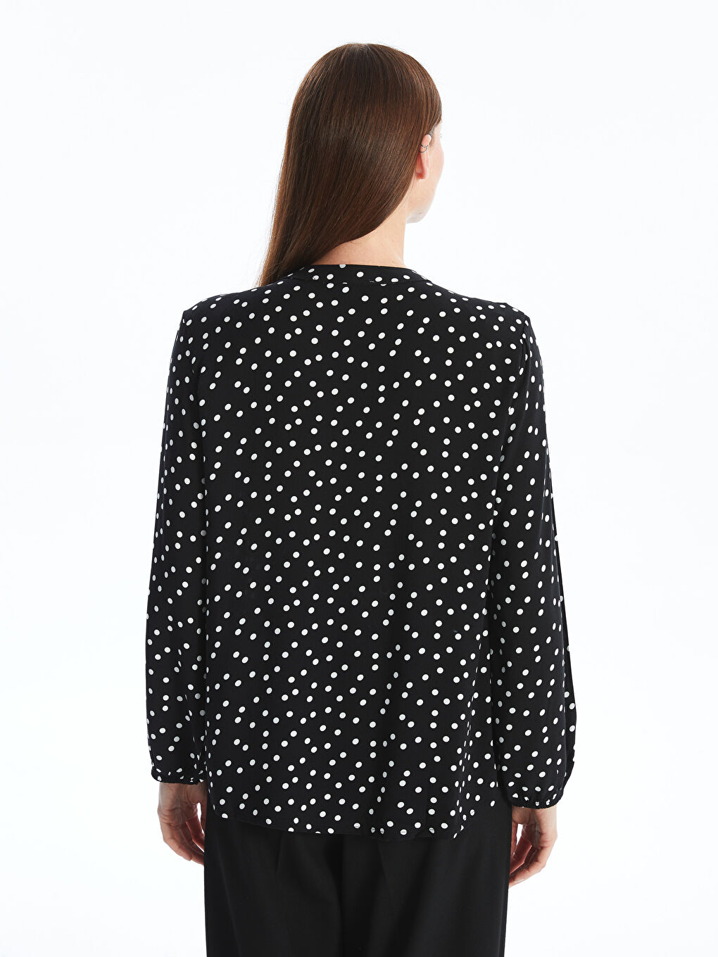 LCWAIKIKI Classic Tie Neck Polka Dot Women's Blouse -W4AT52Z8-LRA