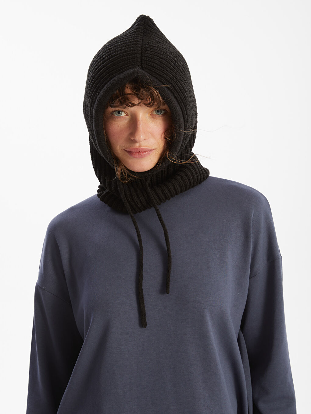 LCW ACCESSORIES Lace-Up and Neck Warmer Women's Knit Beanie -W4AT72Z8-HUC