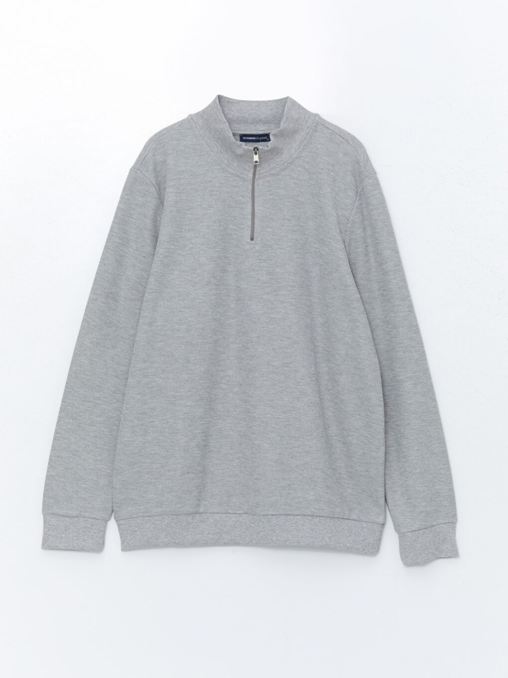 Funnel Neck Long Sleeve Men's Zip-Up Sweatshirt-4