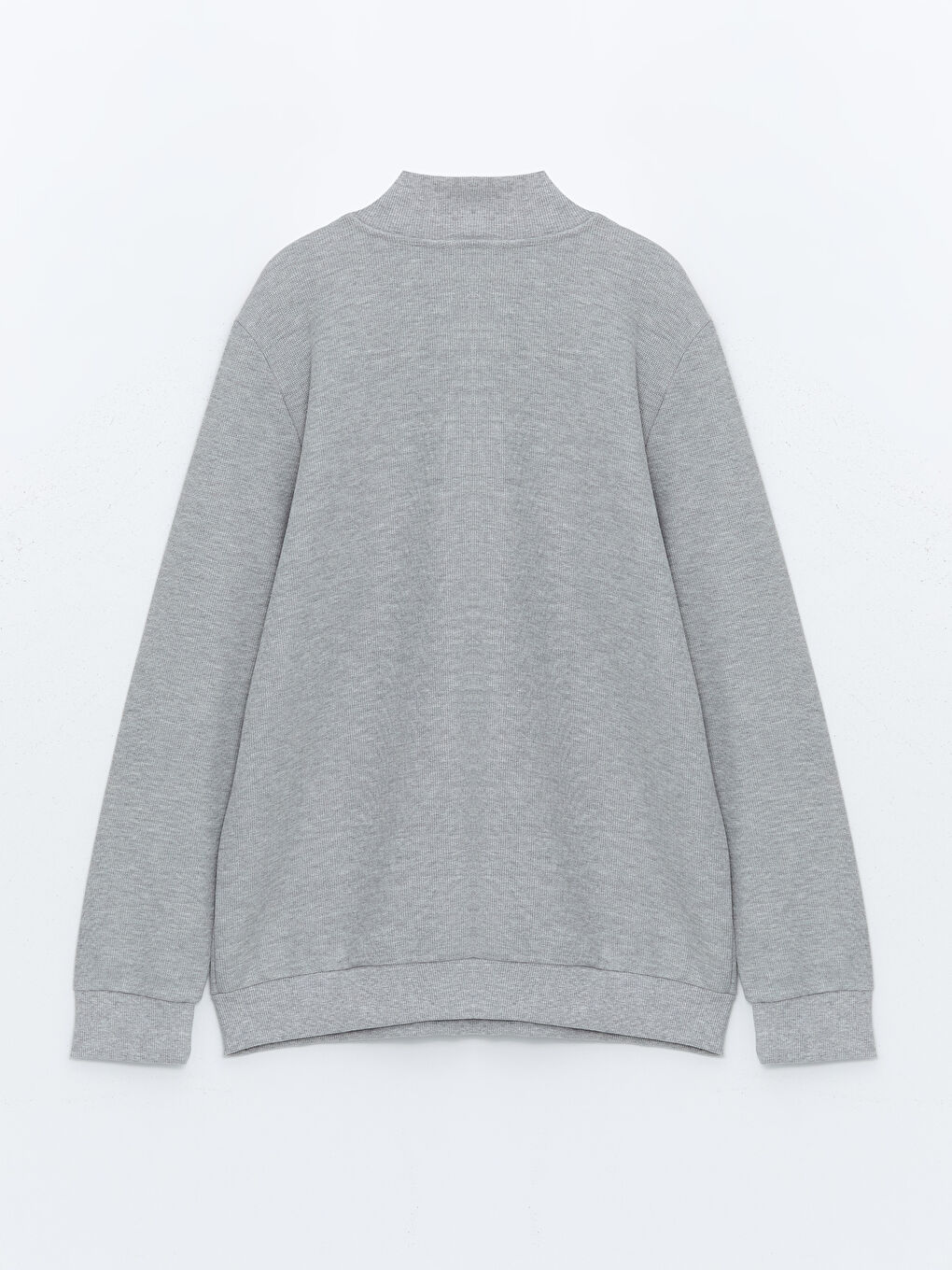 Funnel Neck Long Sleeve Men's Zip-Up Sweatshirt-5