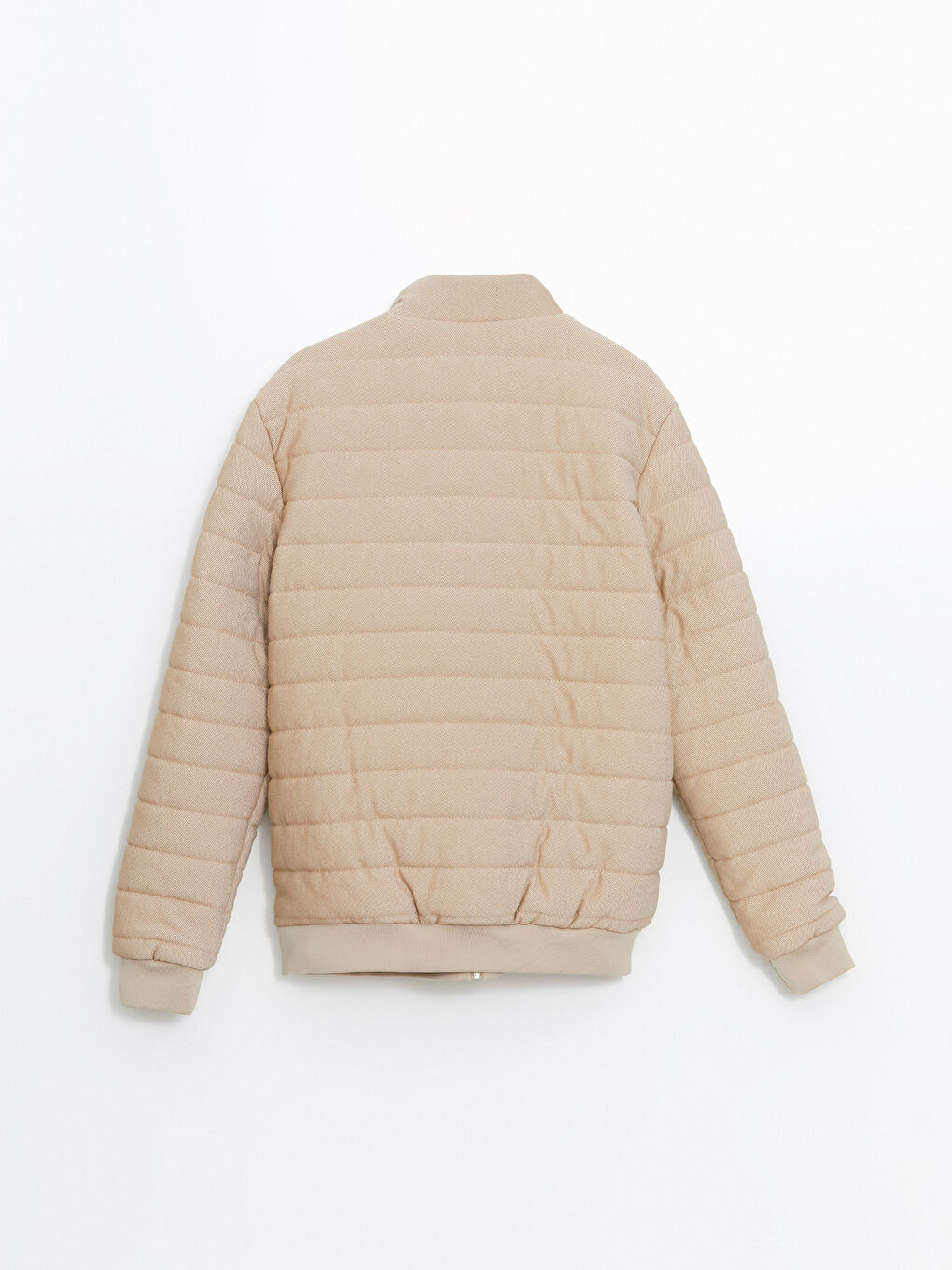 Bej Slim Fit Dik Yaka Erkek Mont-7