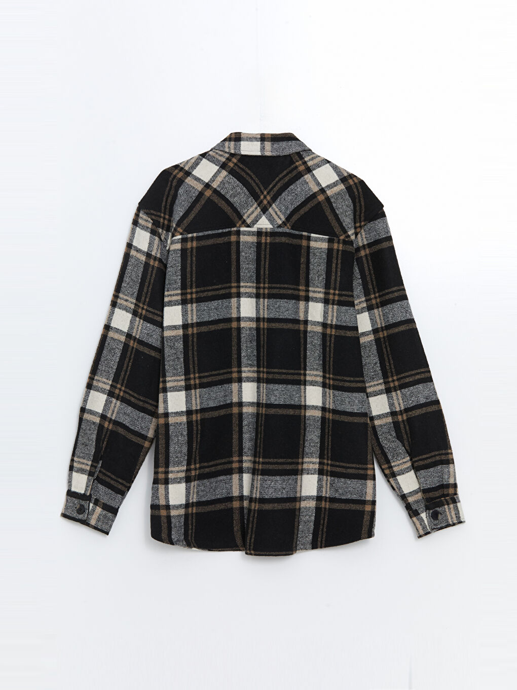 Regular Fit Long Sleeve Plaid Men's Flannel Shirt Jacket-5