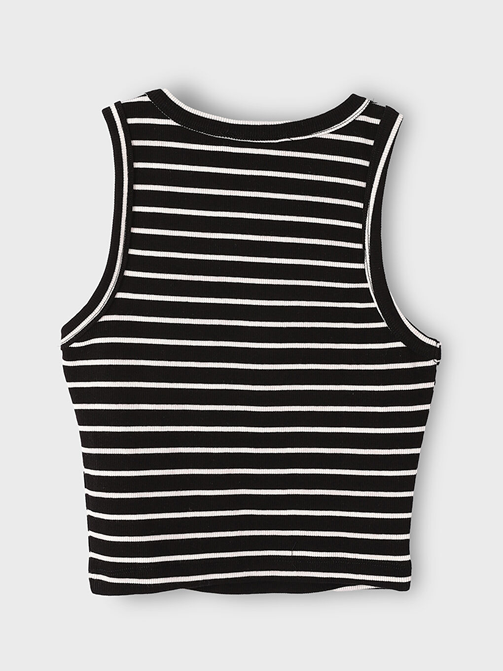 Haut Court Rayé à Col Halter pour Femmes-3