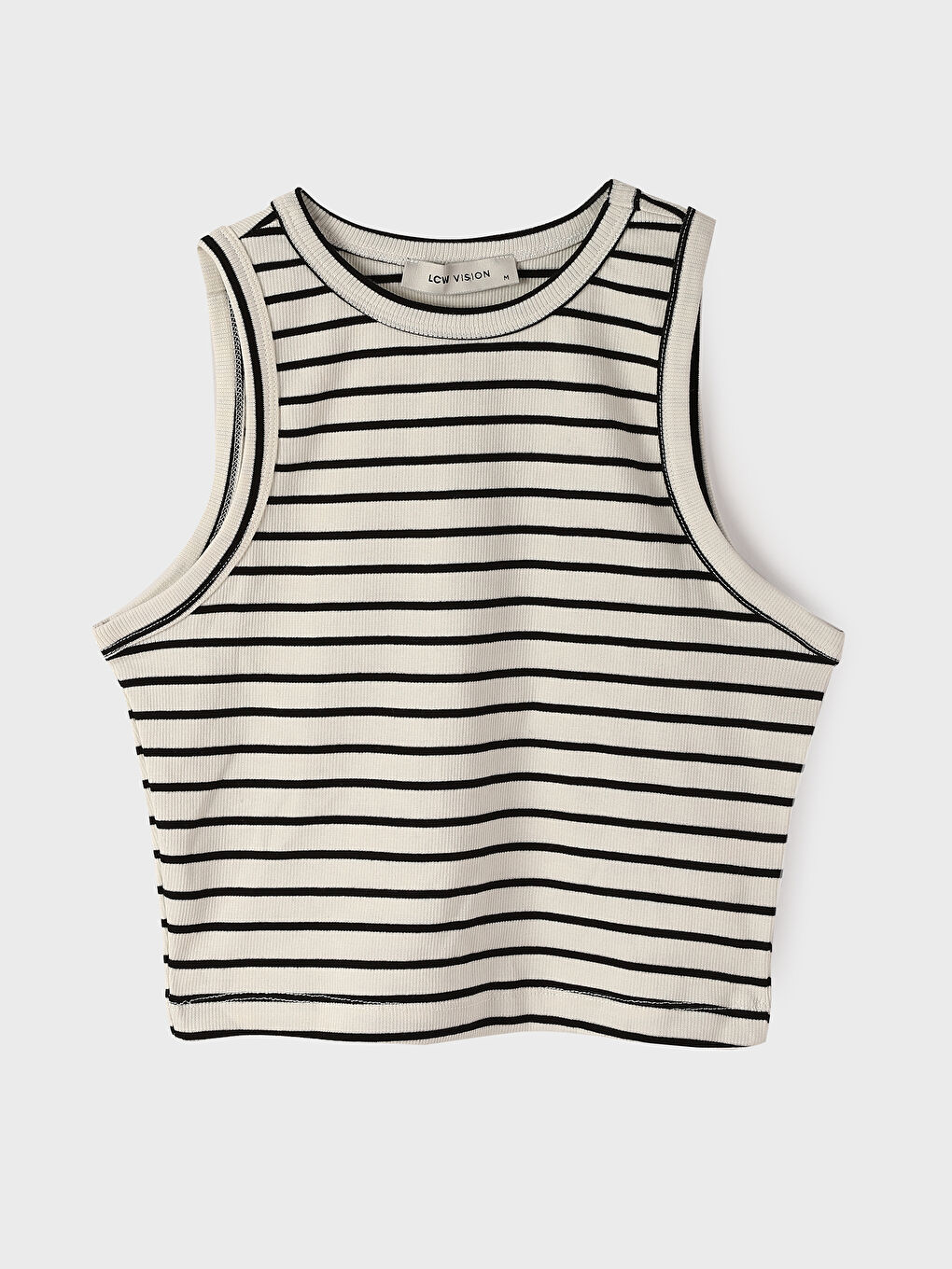LCW Vision Halter Neck Striped Women's Crop Top -W4AU27Z8-LJX