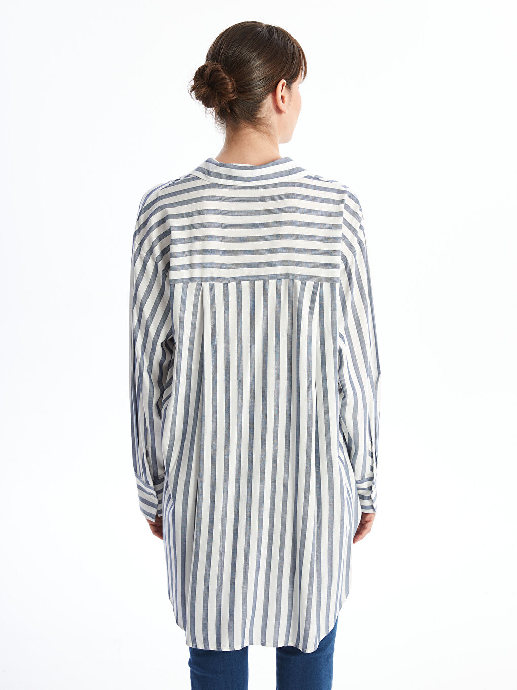 Striped Oversize Women's Shirt Tunic-3